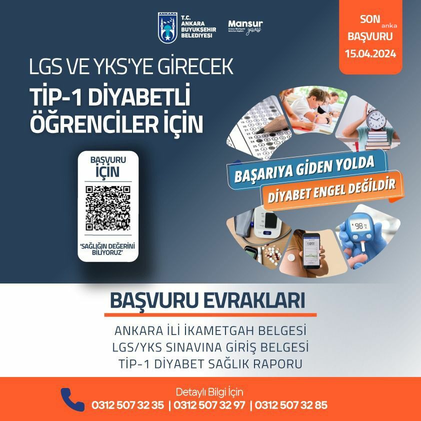 ANKARA BÜYÜKŞEHİR'İN TİP-1 DİYABET HASTASI ÖĞRENCİLER İÇİN SENSÖR DESTEĞİ UYGULAMASINA BAŞVURULAR BAŞLADI