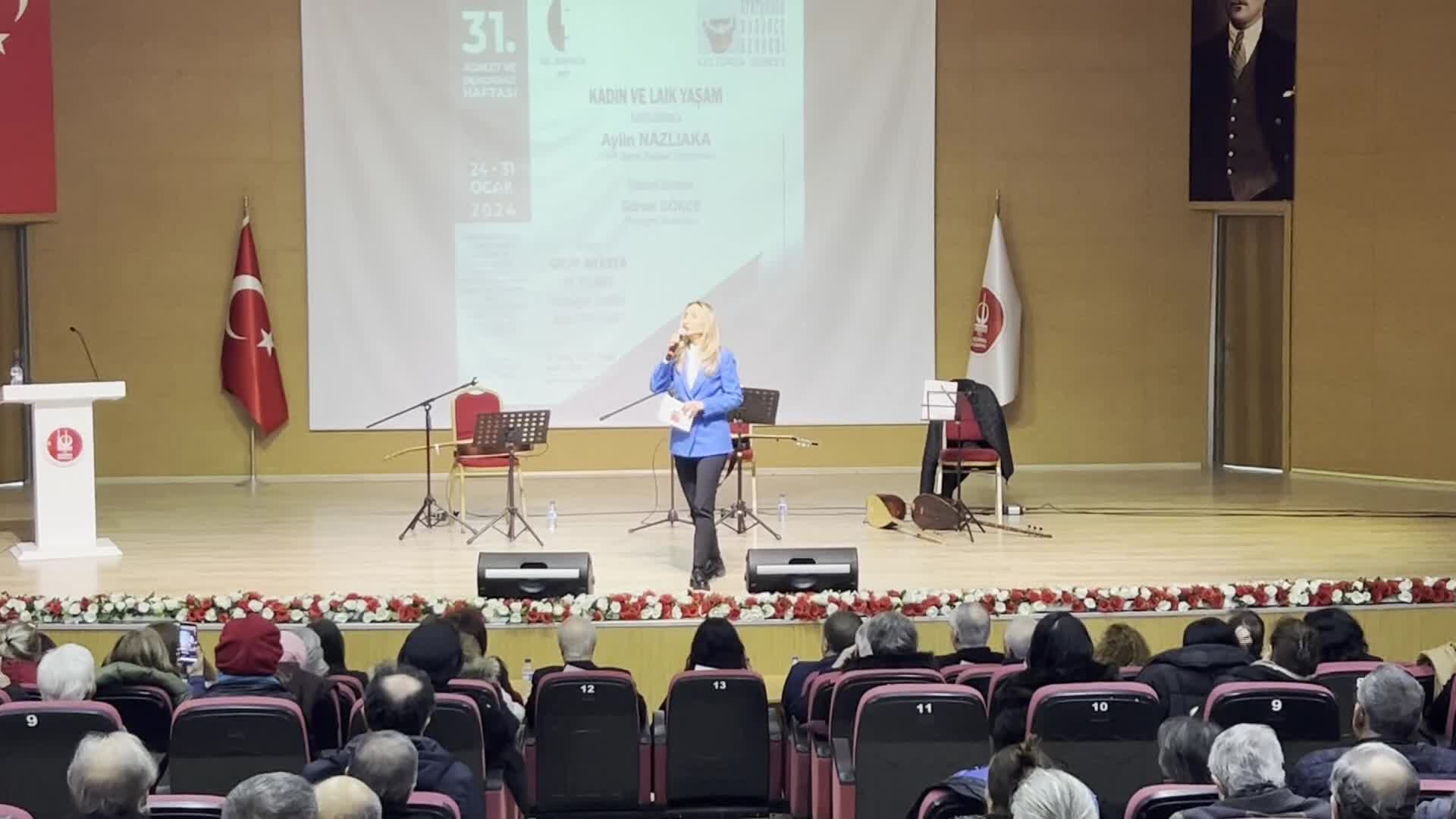 AYLİN NAZLIAKA: DÜNYANIN HER YERİNDEKİ LAİKLİK KARŞITLARI HEP KADINI HEDEF ALIRLAR. KADINI GELENEKSEL ROLLER İÇERİSİNE VE EVE HAPSETMEK İSTERLER