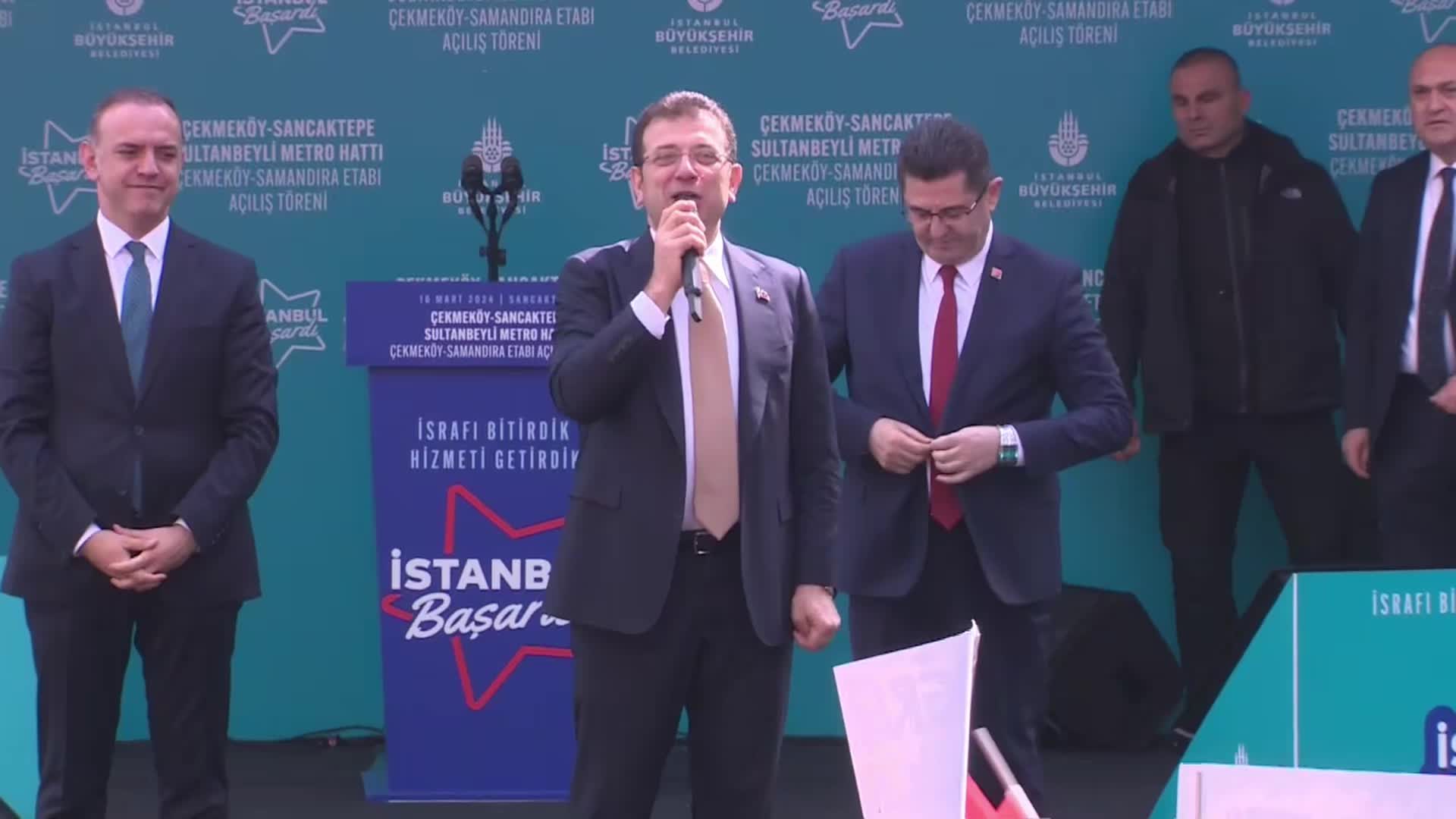 ÇEKMEKÖY-SAMANDIRA METRO HATTI  AÇIŞINDA KONUŞAN İMAMOĞLU’NDAN İKTİDARA: “HÜKÜMET, İLÇE BELEDİYELERİ, BÜYÜKŞEHİR BELEDİYESİ  SİZDEYDİ. NEDEN 10 METROYU DURDURDUNUZ?”