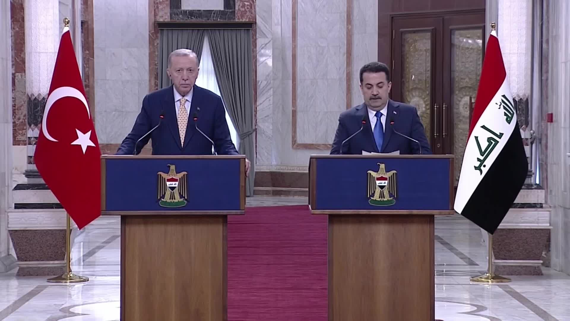 ERDOĞAN BAĞDAT'TA: ''IRAK'IN PKK İLE MÜCADELEDE İHTİYAÇ DUYACAĞI TÜM DESTEĞİ SAĞLAMAYA HAZIRIZ''