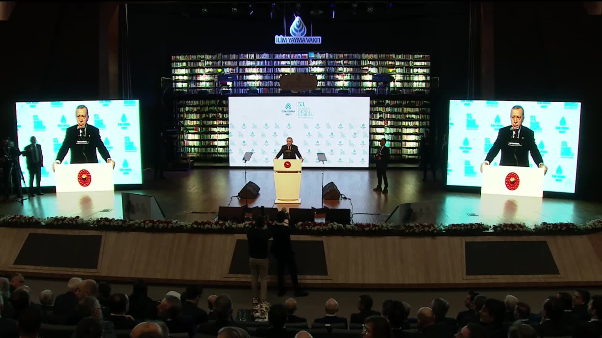 ERDOĞAN, İLİM YAYMA VAKFI'NIN GENEL KURULU'NDA KONUŞTU: "FİLİSTİNLİLERİN DAVASINA EN ÜST SEVİYEDE SAHİP ÇIKAN ÜLKE TARTIŞMASIZ ŞEKİLDE TÜRKİYE'DİR"
