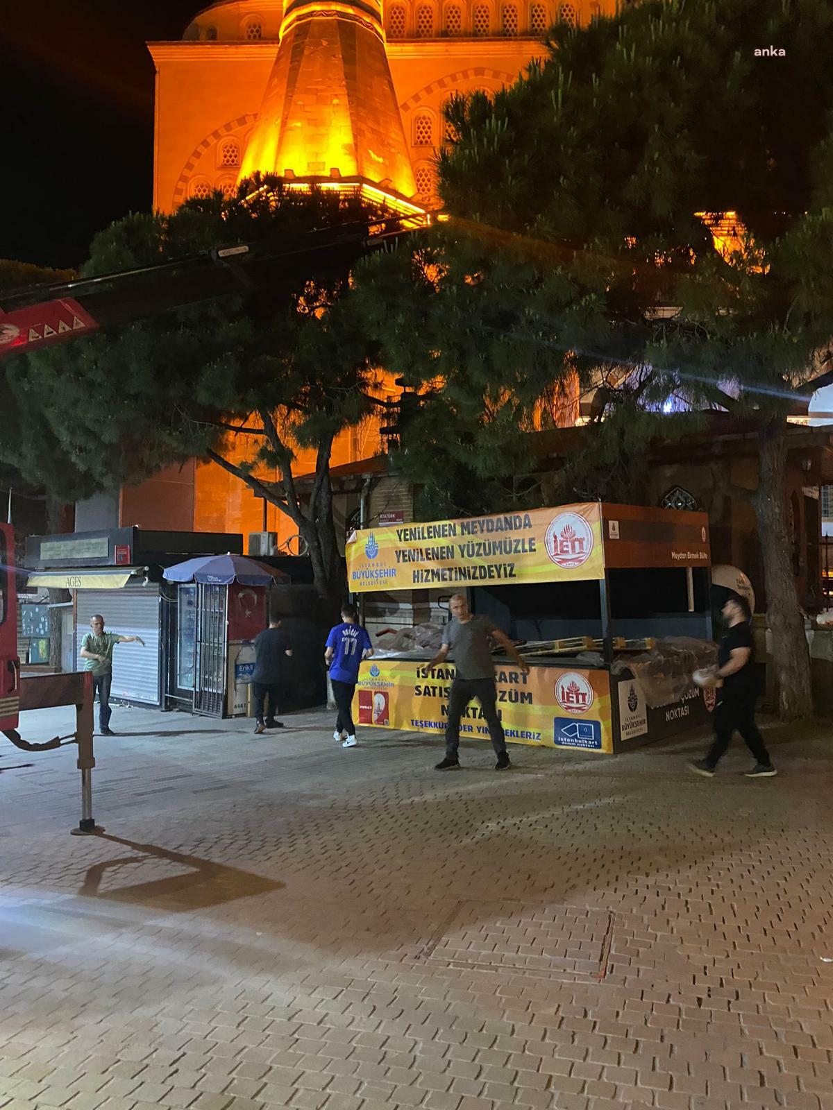 İBB ekipleri Maltepe'deki kaçak büfeyi kaldırdı