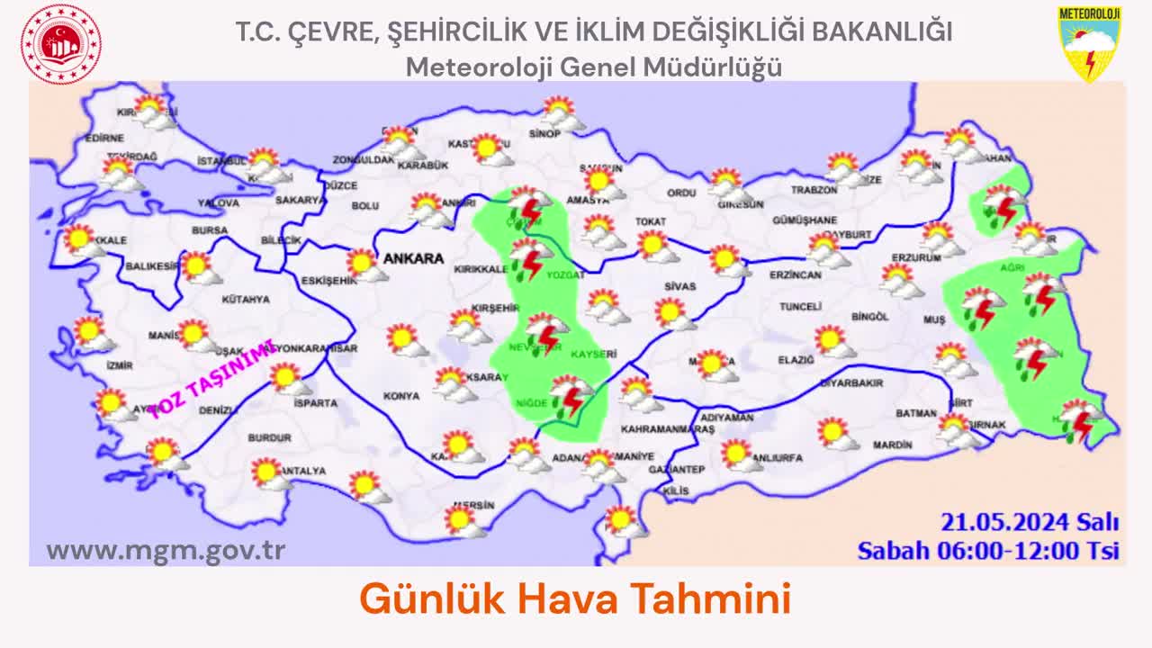 Meteoroloji'den 5 il için kuvvetli, 13 il için gök gürültülü sağanak yağış uyarısı