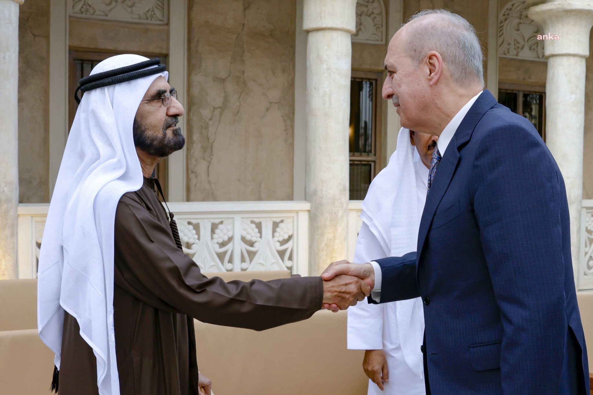 NUMAN KURTULMUŞ, BAE DEVLET BAŞKAN YARDIMCISI ŞEYH AL MEKTUM İLE BİR ARAYA GELDİ