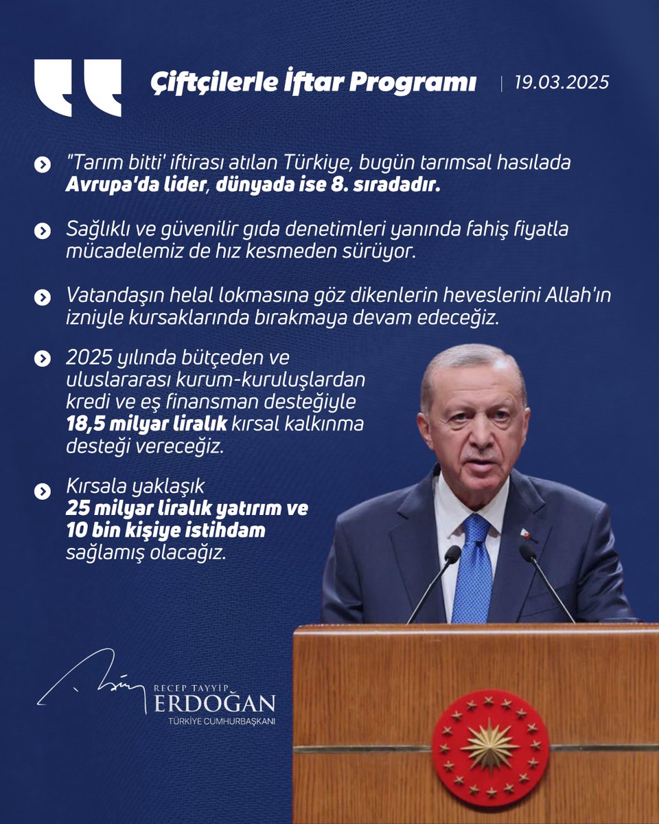Türkiye Tarımda Avrupa Lideri, Dünyada İlk 8'de