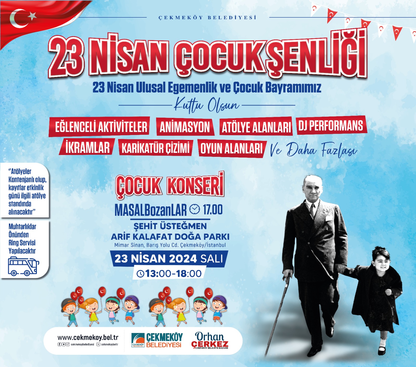 Çekmeköy Belediyesi’nden 23 Nisan Çocuk Şenliği Sürprizi