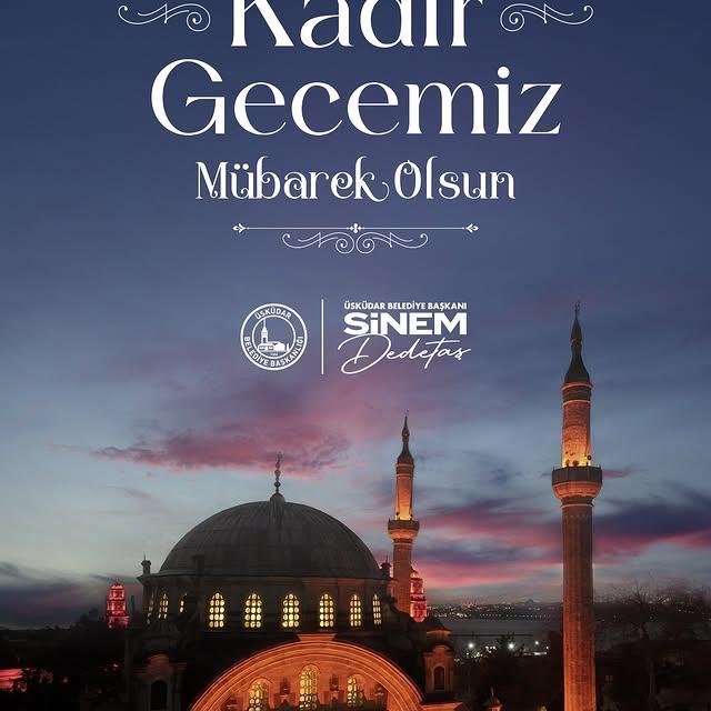 Üsküdar Belediyesi'nden Kadir Gecesi Mesajı