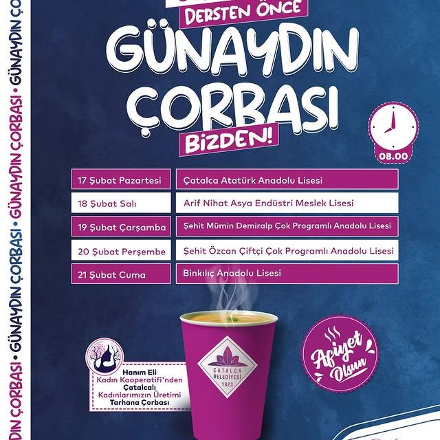 Çatalca'da Öğrencilere Sıcak Çorba İkramı