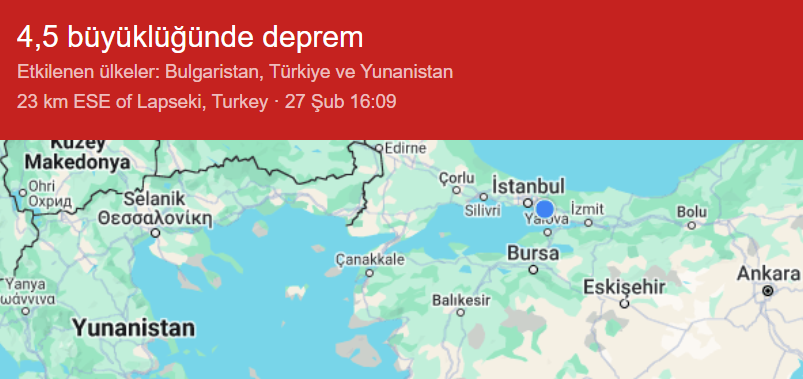 DEPREM SON DAKİKA | ÇANAKKALE'DE 4,9 BÜYÜKLÜĞÜNDE DEPREM! SARSINTI İSTANBUL'DAN DA HİSSEDİLDİ